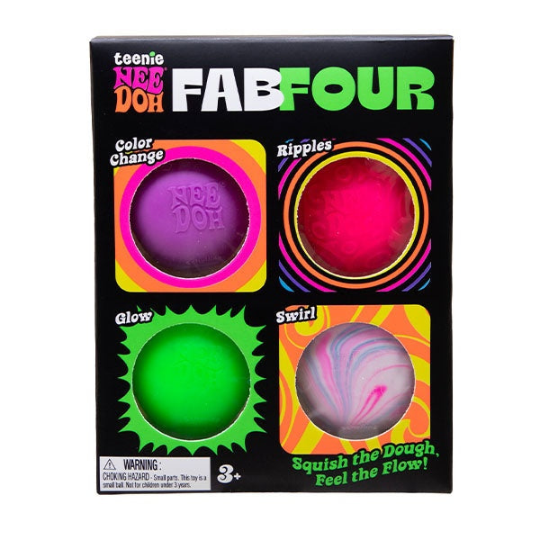 Nee Doh® Teenie Fab Four Mini Stress Balls Squishy Fidget Toys (4pc) Colors Ship Assorted