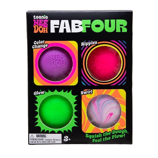 Nee Doh® Teenie Fab Four Mini Stress Balls Squishy Fidget Toys (4pc) Colors Ship Assorted