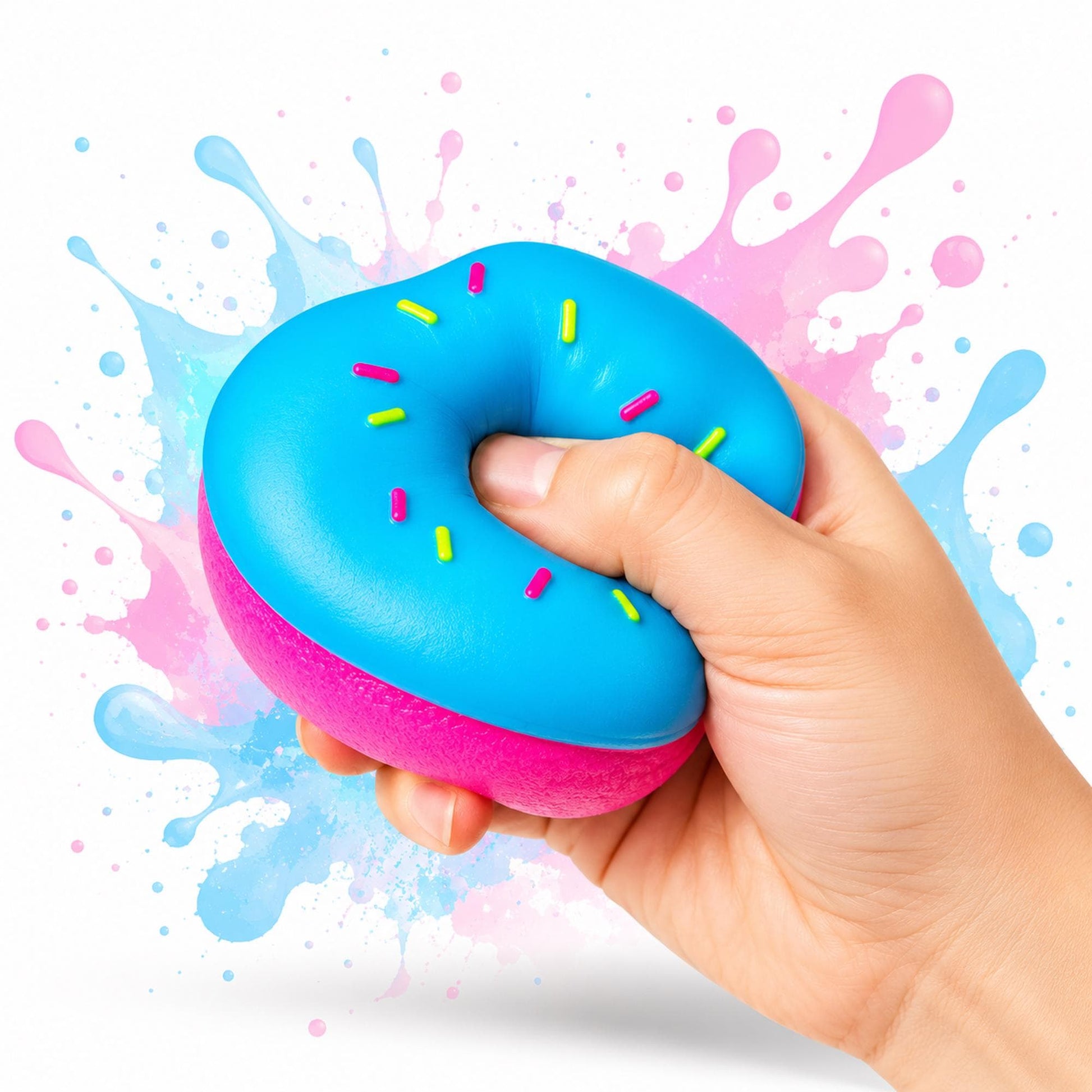 Needoh Donut Squishy Sensory Toy, Slow Rising Stress Relief Fidget Gift