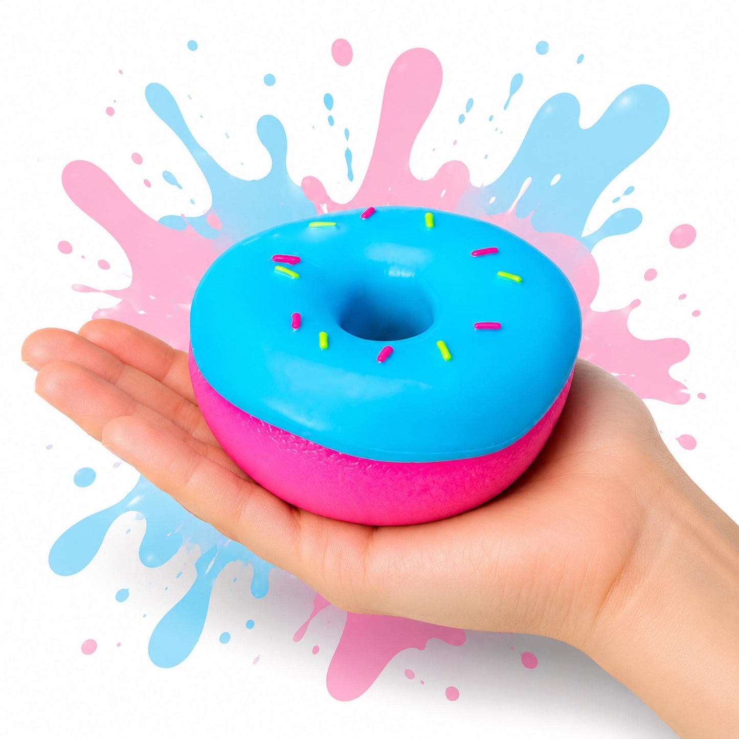 Needoh Donut Squishy Sensory Toy, Slow Rising Stress Relief Fidget Gift